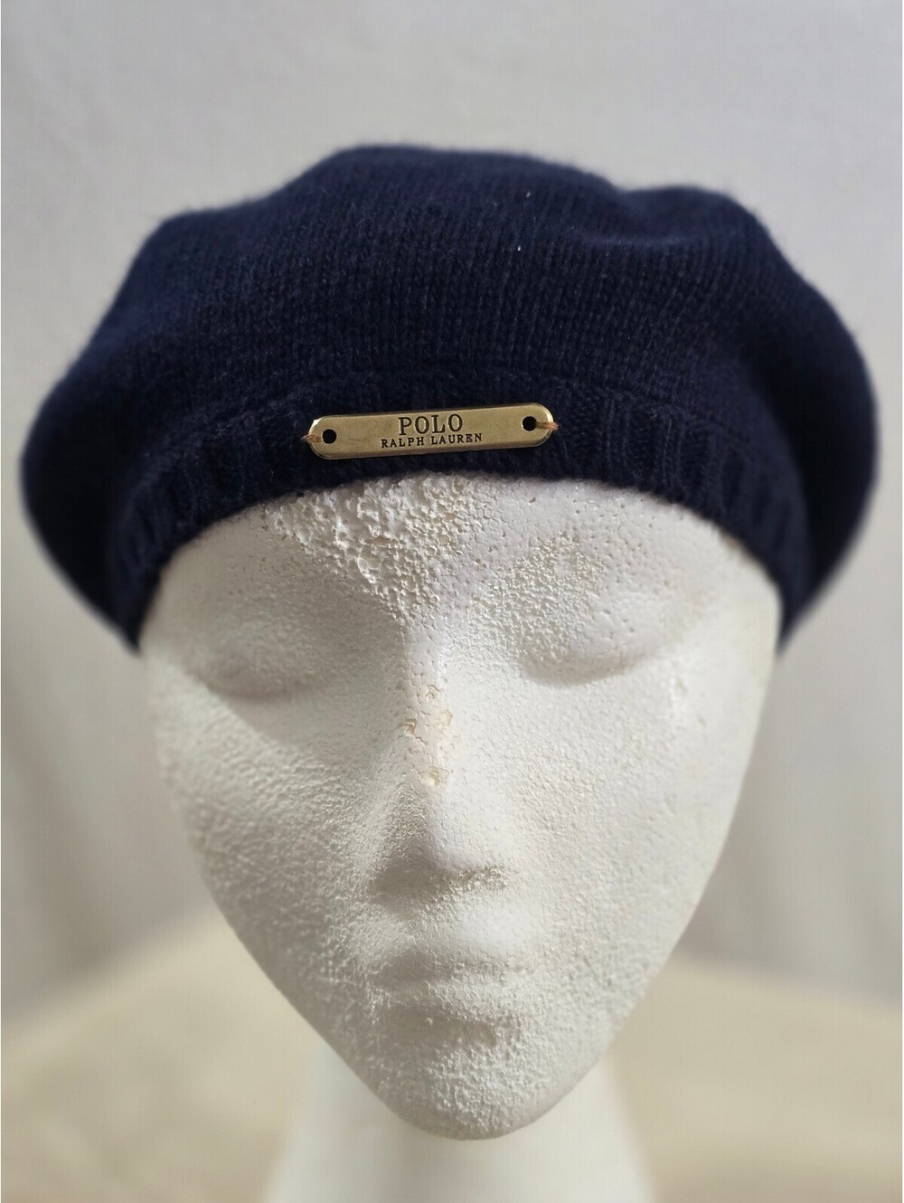 Polo Ralph Lauren Navy Blue Wool Blend Beret Hat NWOT
